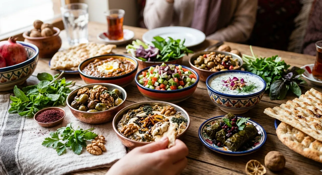 میز مزه و پیش‌غذاهای ایرانی